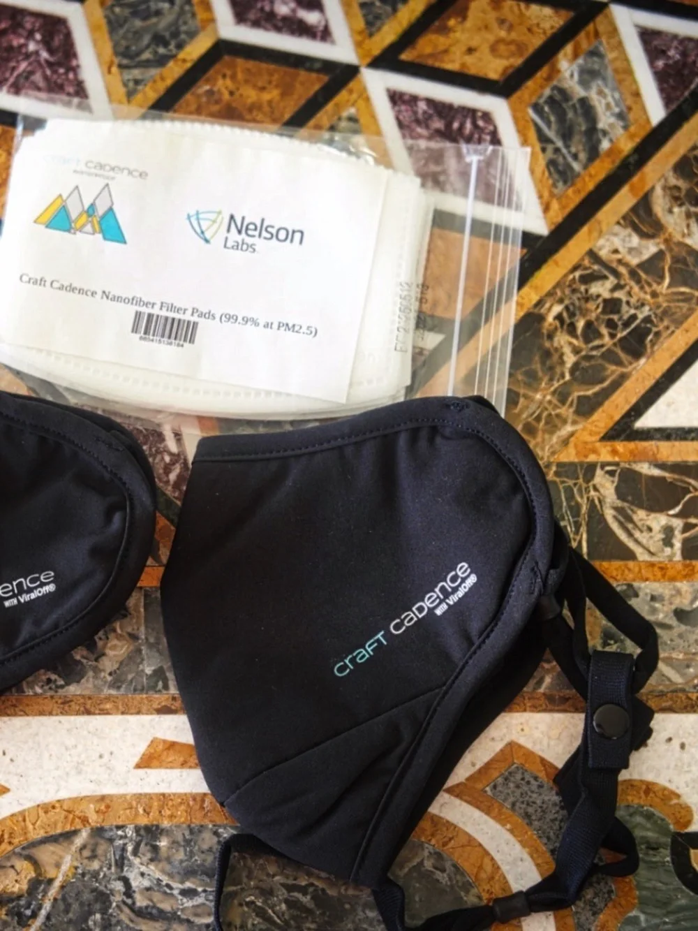 Craft Cadence Bike Masks with ViralOff® – Pair of Black Cycling Face Masks